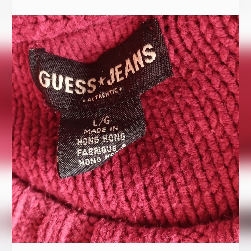 Vintage Guess Jeans berry Red Sweater - Picture 4 of 4